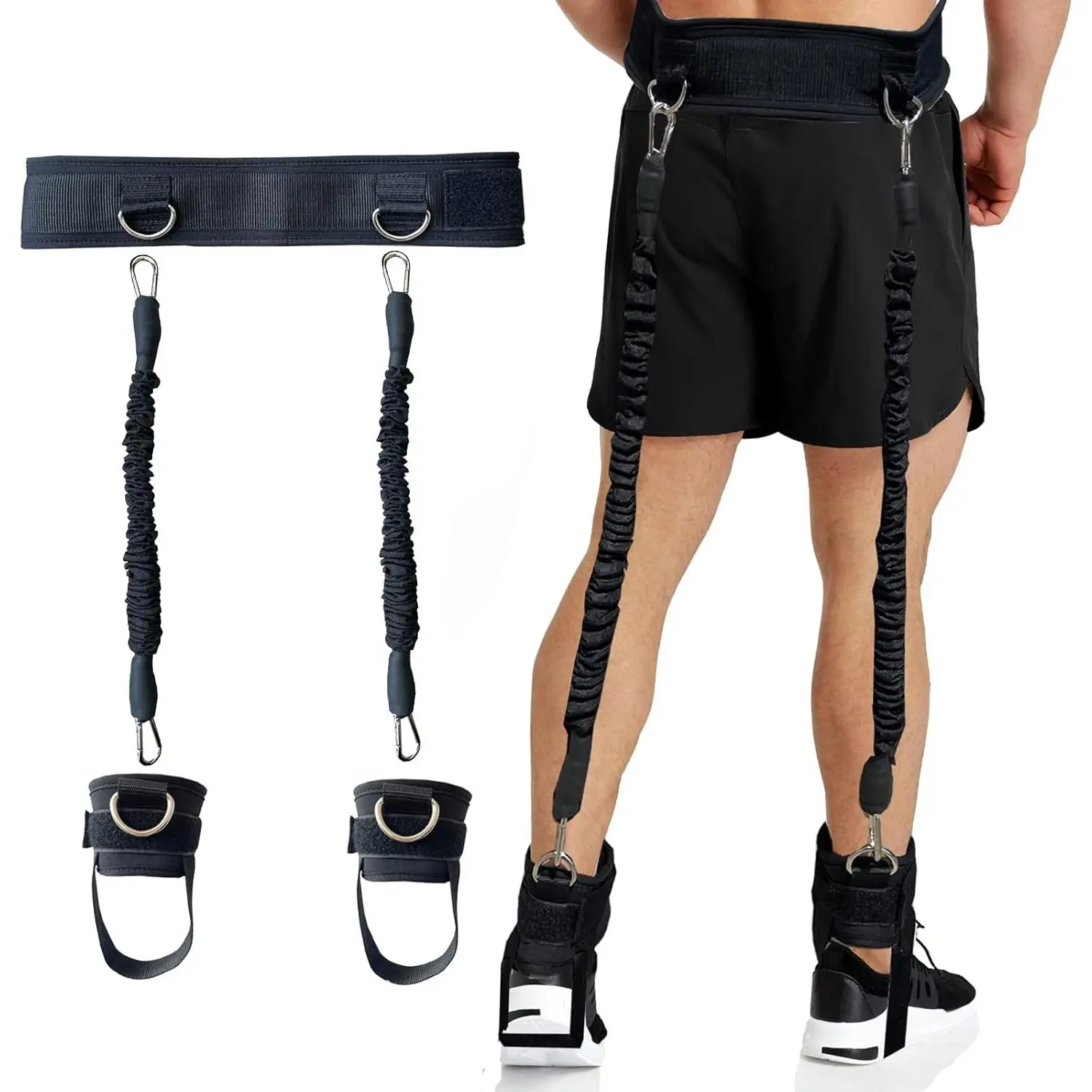 Adjustable Heavy Duty Vertical Jump Trainer, 60lb Leg Strength Set (2 x 30lb) to Increase Vertical Jump for Basketball and Resistance Band Workout