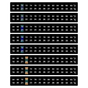 8 Pcs Easy-to-Read Adhesive Thermometer Strips 64-93°F (18-34°C) for Fish Tank Aquarium Terrarium Brewing Wine