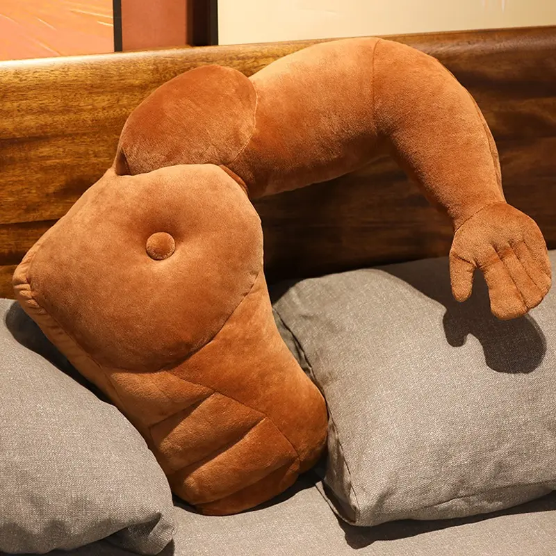 80x60 cm Muscle Man Body-Shaped Pillow, Soft PP Filling Neck & Shoulder Support Pillow, Cute and Fun Cuddle Companion for Husband/Boyfriend