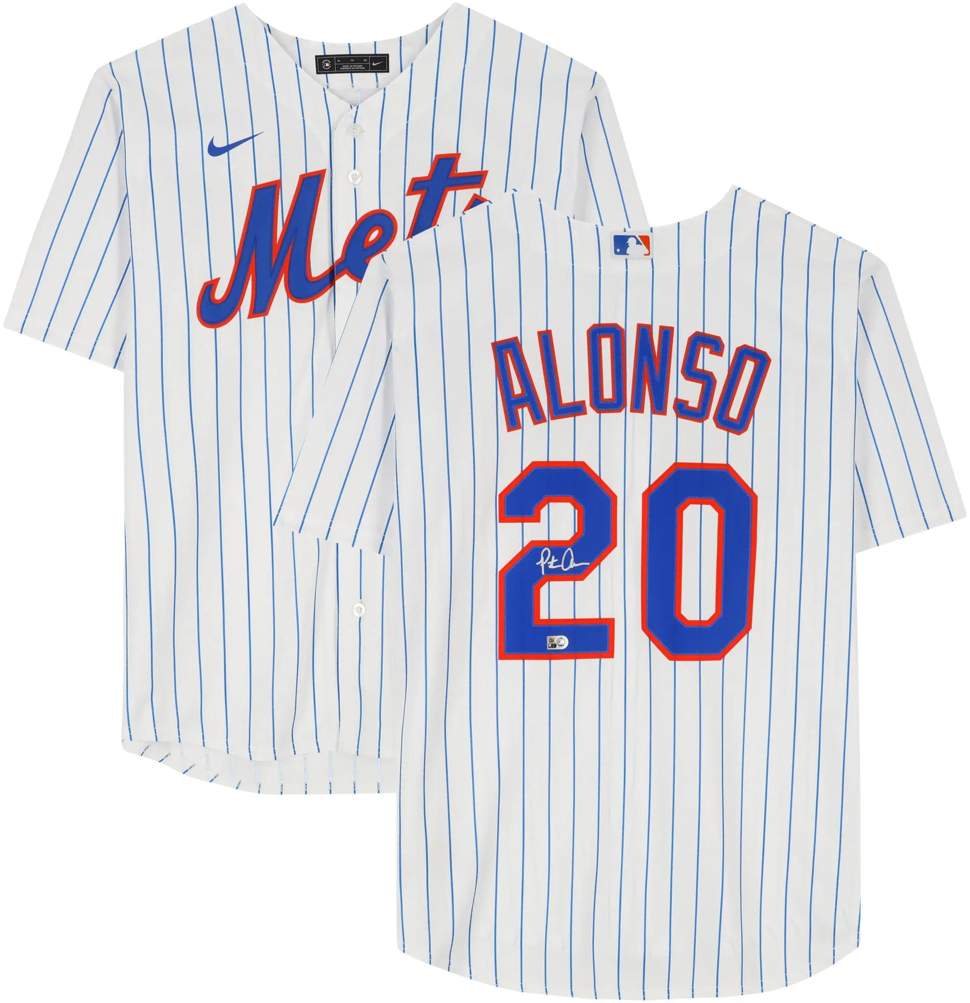 Pete Alonso New York Mets Autographed White Nike Replica Jersey - Fanatics Authentic Certified