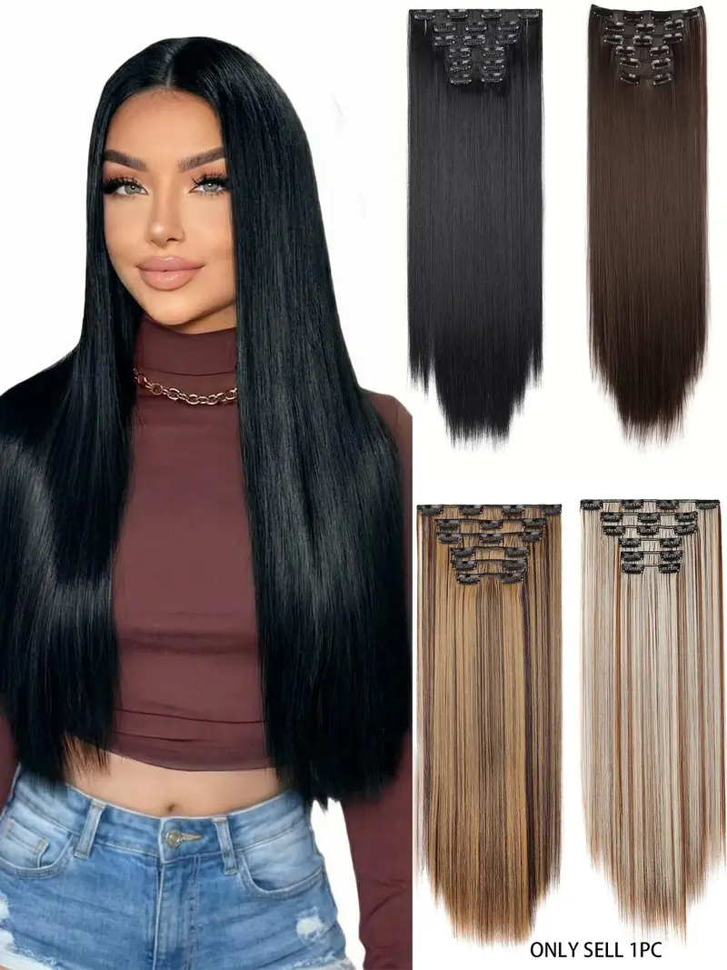 6 piece clip in extensions - TikTok Shop display picture 2