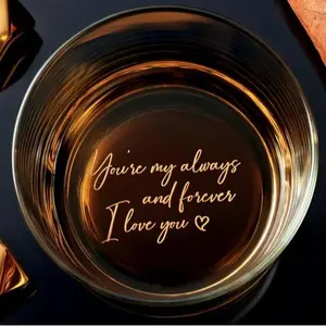 You Are My Always, And Forever I love You High quality laser engraved whiskey glasses, Personalize your handwriting Gifts for couples, Home Decor & Gifts, Funny gift for men and women, Drinkware, Halloween