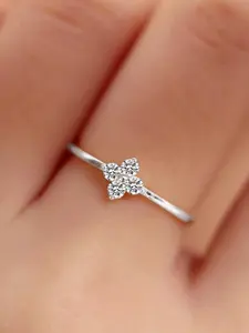 S925 Sterling Silver Cute Four Leaf Clover Design Ring, Fashion Accessories for Women & Girls, Trendy All-match & Exquisite Jewelry for Birthday Gift