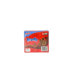 Ricolino Kranky Crispy Corn Flakes with Sweet Chocolate Coating Unique Crunch Snack Pack of 10