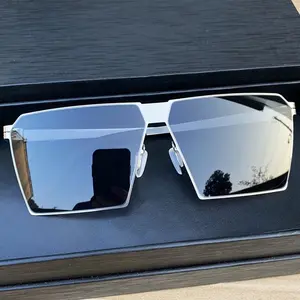2026 New Men'S Steel Frame Square Glasses, Screwless Trendy Eyewear