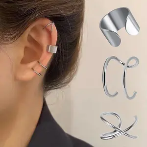 christmas surprise Titanium steel ear clips, ear bone clamps - simple, no ear holes. This ear jewelry is suitable for both men and women and features a cool stainless steel design with a unique style. shin  ma  body