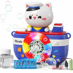 Cute Cat Bubble Camera with Lights and Sounds Automatic Bubble Machine for Kids