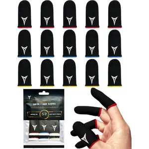 15-Pack 3-Color E-Sports Light Model Gaming Finger Sleeves, 0.15mm Superconducting Nanofibers, Smooth Feel, Anti-Sweat, Extremely Thin Gaming Accessories, Phone Accessories for All Touchscreen Devices & Game Controllers Smartphone
