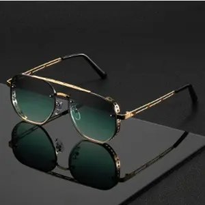 Men's Business Metal Frame Eyeglasses, Classic Tortoiseshell Accent Top Bar Optical Glasses, Premium Vintage Eyewear for Office Business Meetings Daily Wear, Professional Fashion Accessories