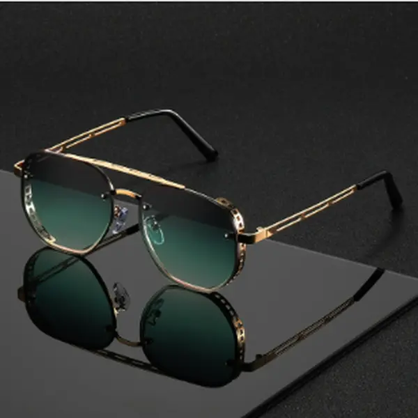 Men's Business Metal Frame Eyeglasses, Classic Tortoiseshell Accent Top Bar Optical Glasses, Premium Vintage Eyewear for Office Business Meetings Daily Wear, Professional Fashion Accessories