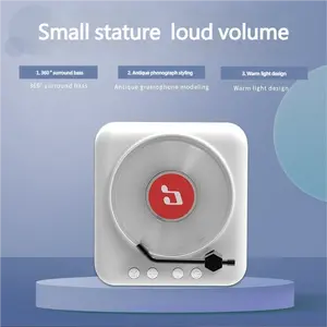 Vintage Vinyl Record Bluetooth Speaker CD Player Record Player Portable Light Gramophone