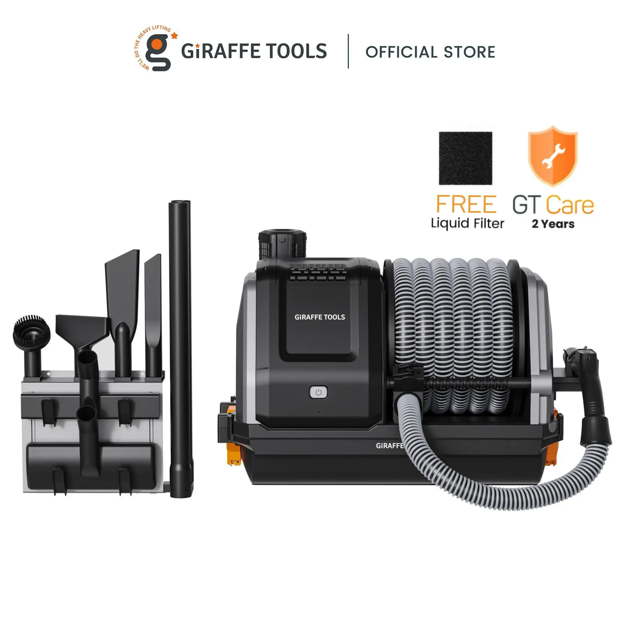 [SummerFinds] Giraffe Tools Wall-mounted Grandstorm Retrctable Vacuum Cleaner 30ft hose with On-Touch Remote, Instant control, HGTV Editors' Clean Home Awards 2026,  6 Nozzles 20KPA Suction 4.5 Gallon Dustbin, Replaceable Filter for Wet Dry Home Cleaning