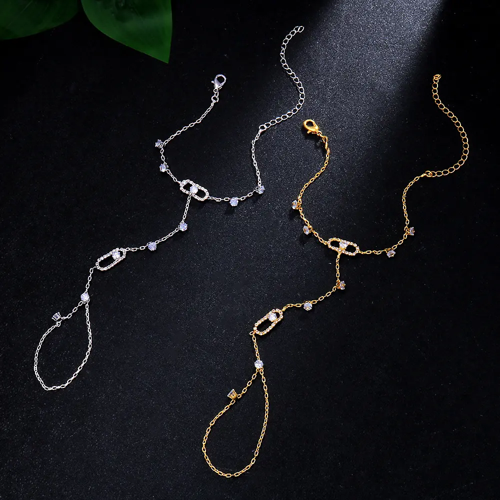 New style spliced geometric bracelet small fresh quality diamond hollowed-out finger bracelet women's style Bracele
