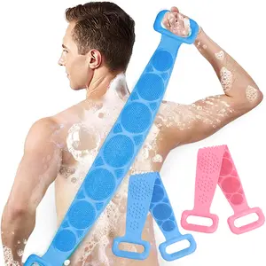Double-Sided Back Exfoliator Towel with Handles – Shower Exfoliating Scrubber, Skin-Cleaning Bath Tool for Men & Women