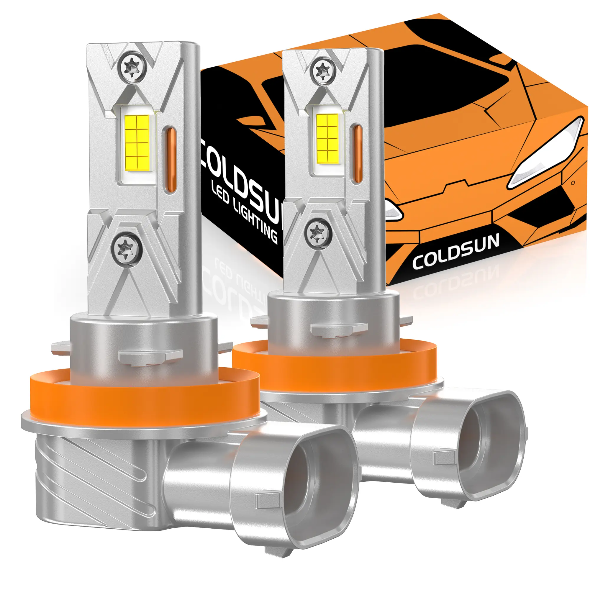 H11 LED Headlight & Fog Light Bulbs, 800% Brighter Halogen Replacement, 32000lm, Compact Size, 6500K Cool White, Pack of 2