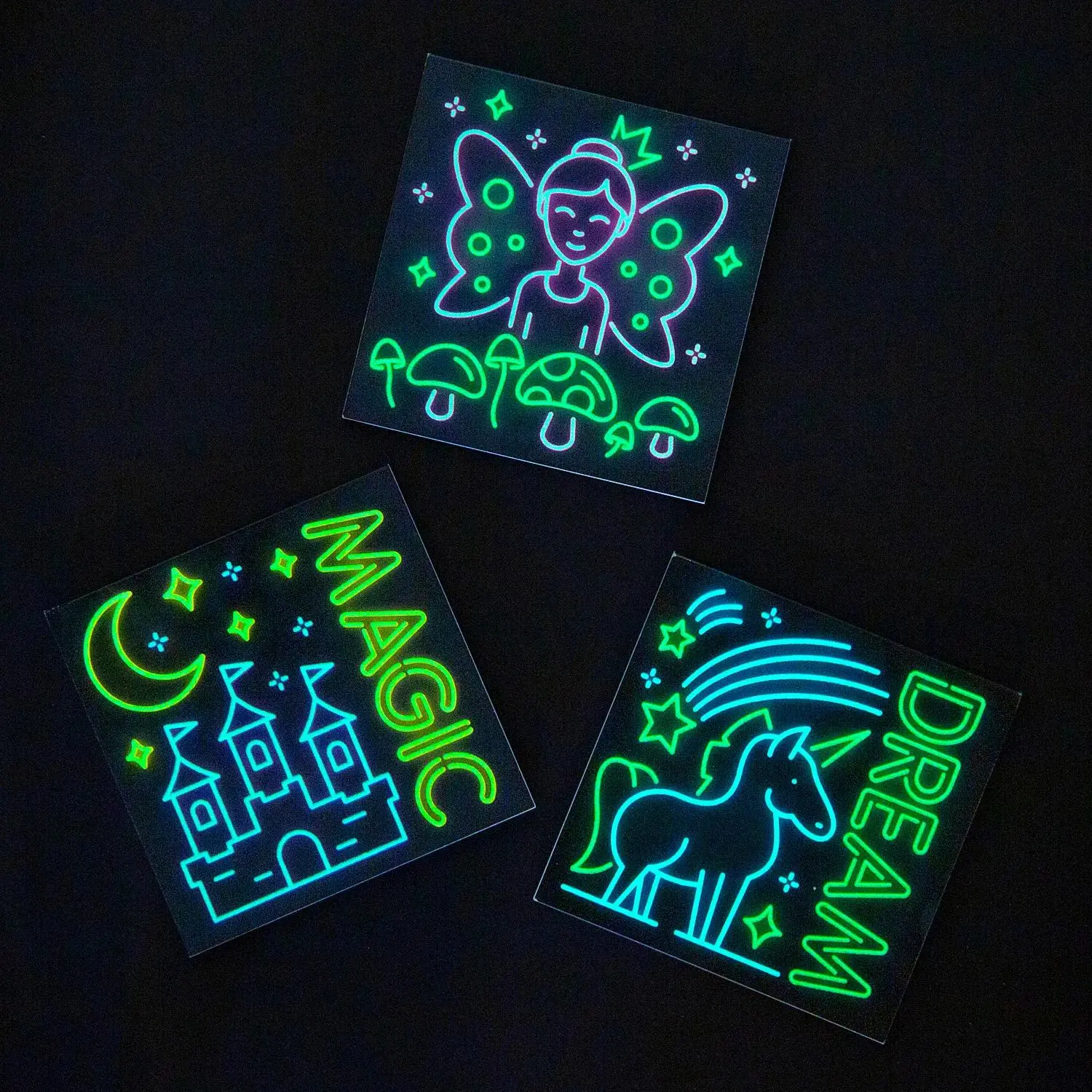 Fun Express 4" x 4" 25 pg. Glow-in-the-Dark Neon Magical Creatures Notepads - 24 Pc.