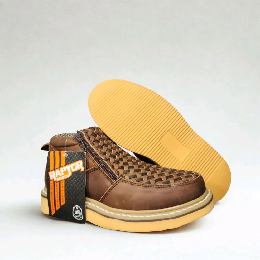 Zappato de Petatillo/ Basketweave Round Toe Boot