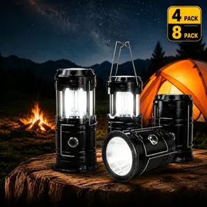 【TikTok Top Seller】4–8 Pack Collapsible LED Lanterns – Lightweight Waterproof Solar & USB Rechargeable Emergency Lanterns for Memorial Day Sale, Father’s Day Gift, Power Outages, Outdoor Camping, Hurricane Preparedness & Survival Gear
