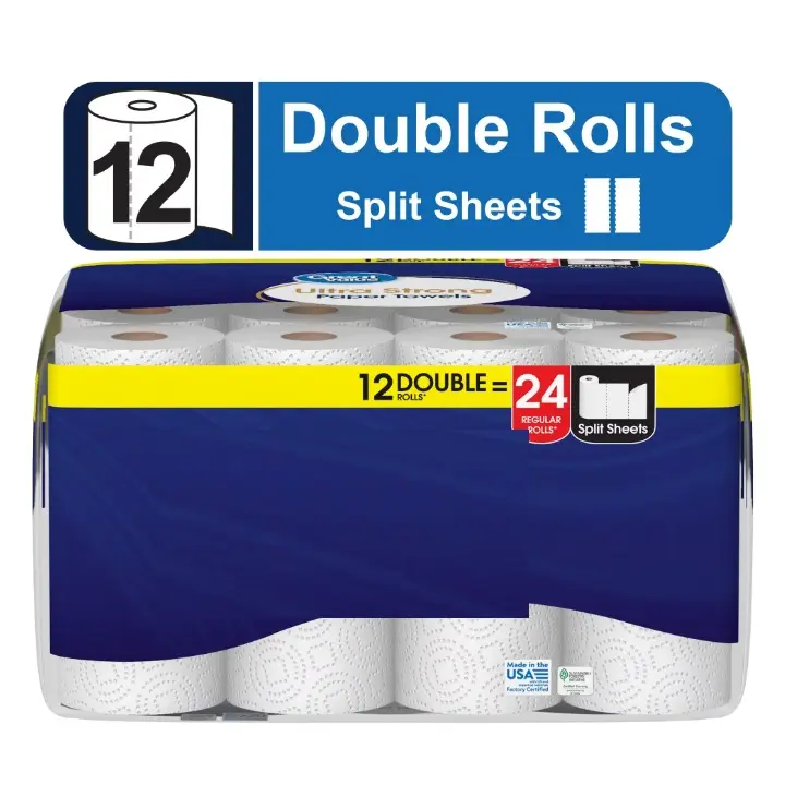 Ultra Strong Paper Towels, 12 Double Rolls