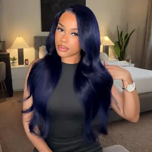#SummerVibes Arabella 13x6 Three-Go Midnight Blue Glueless Loose Body Wave Wig With Drawstring 100% Human Hair Ear to Ear Parting-Max Pre-everything Frontal Lace Wigs