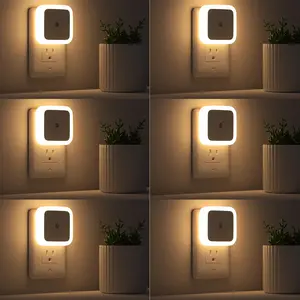 LED Night Light Lamp 6-Pack with Smart Sensor Dusk to Dawn Daylight Warm White 0.5W Plug-in Night Lights for Bedrooms & Bathrooms
