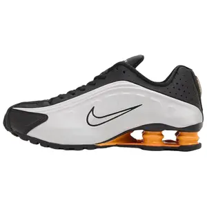 Nike Shox R4 'Bright Mandarin' Men's Shoes - Round Toe, Laces, All Seasons, Bold Futuristic Look, Vibrant Tones, Responsive Cushioning