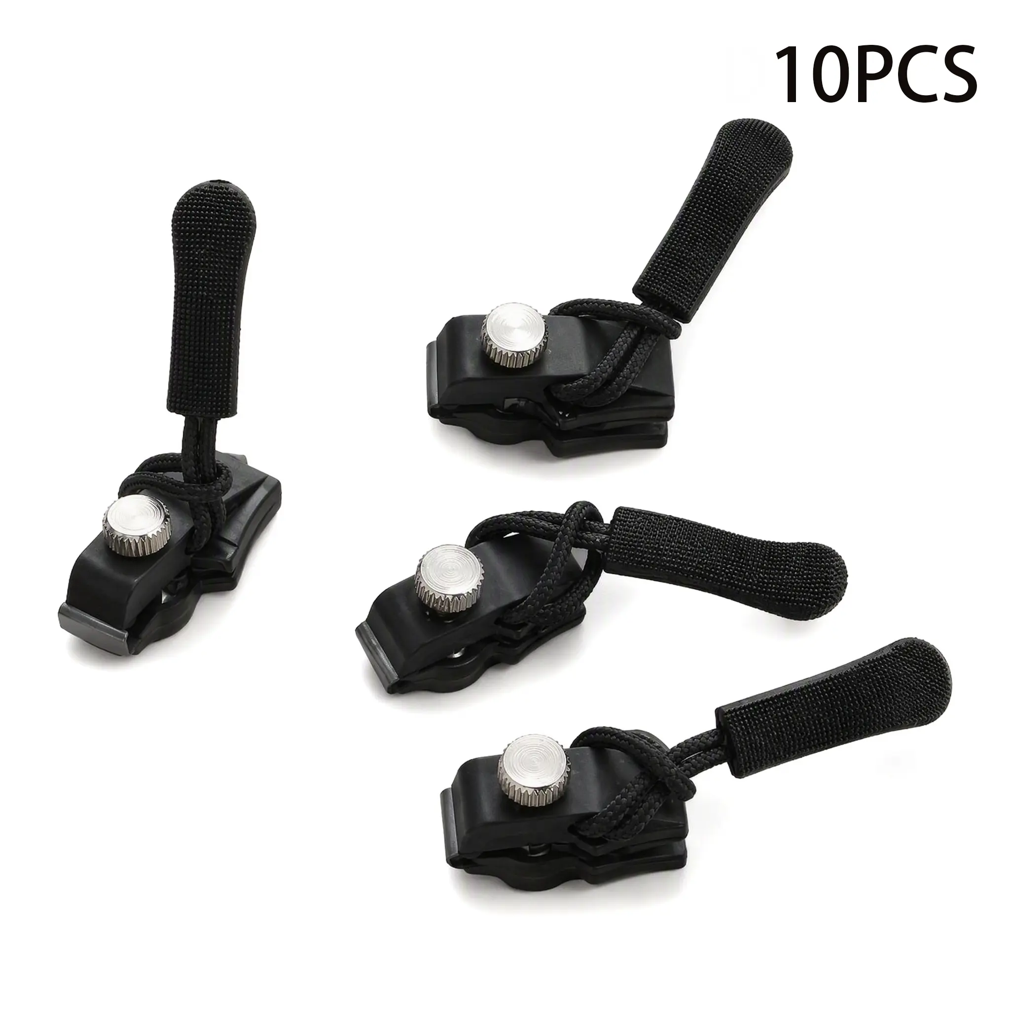 10Pcs Detachable Zipper Head Replacement, Universal Zipper Pull Repair Kit, No Sew & Tool Free Quick Install Zipper Slider, For Jackets, Backpacks, Luggage, Coats, Bags, Fix Broken Zippers Easily At Home