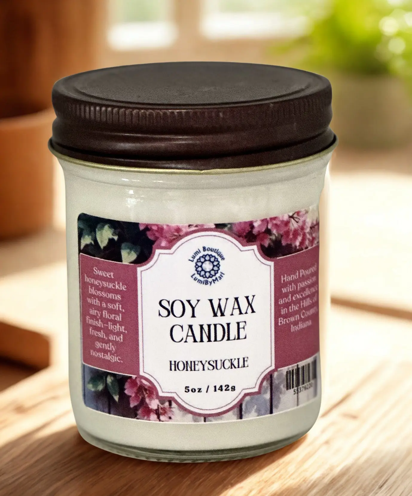 Honeysuckle Jelly Jar Soy Candle