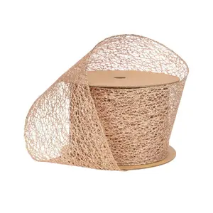 4" Mesh Wired Ribbon | Rose Gold | 10 Yard Roll