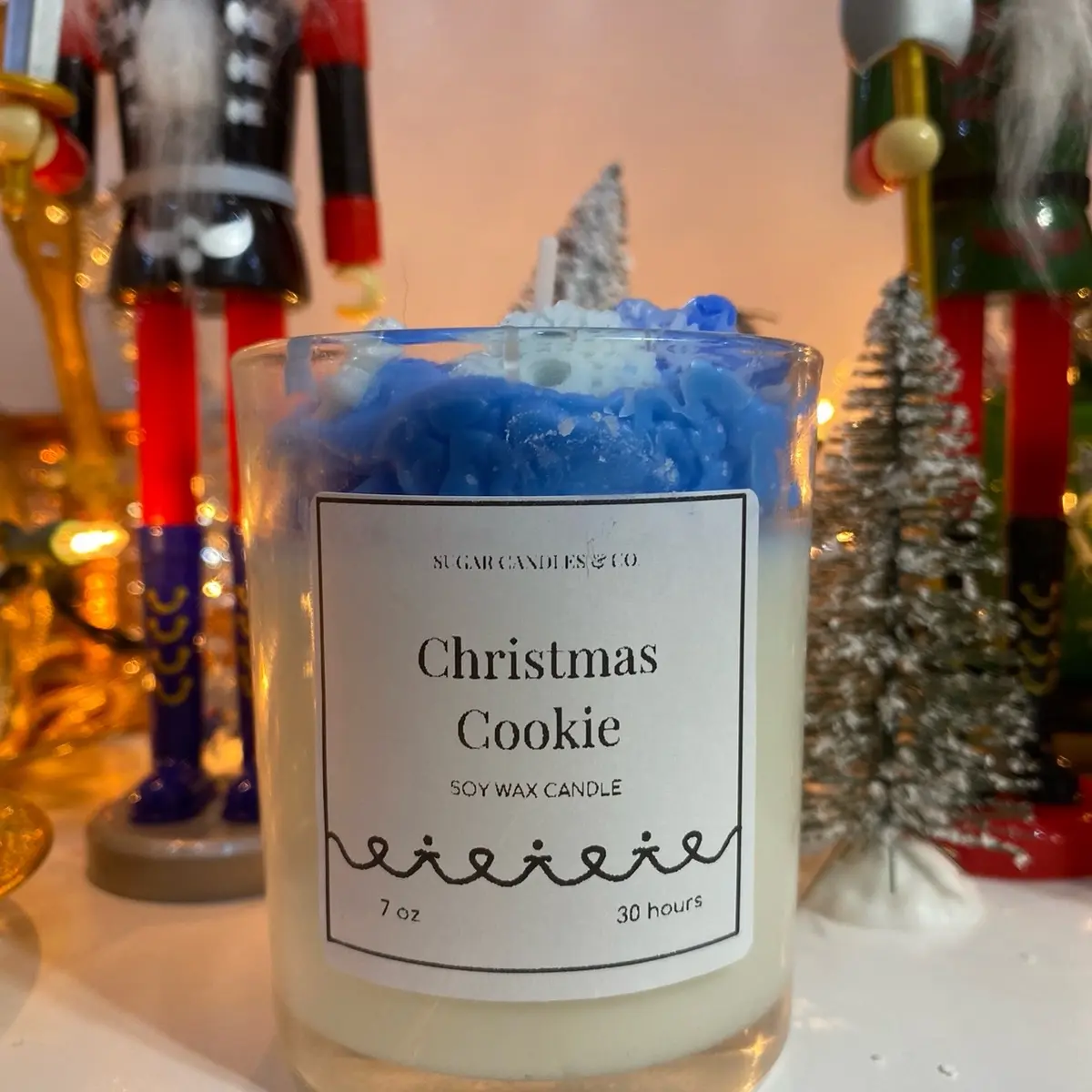 Christmas Cookie Dessert Candle - Scented Soy Wax, Birthday Gift, Holiday Candle, Anniversary Gift for Her, Decorative Design - Ornaments