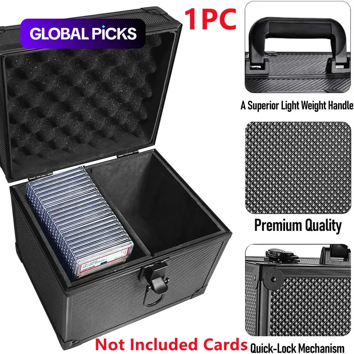 Graded Card Storage Box, Collector Cards Box, 2-Row Dustproof Trading Card Case, Card Boxes for Sports Cards, Organizer for PSA/BGS/CGC/SGC Slab Holders, TCG Sports Card Collector, Hobby Box #GLOBAL PICKS