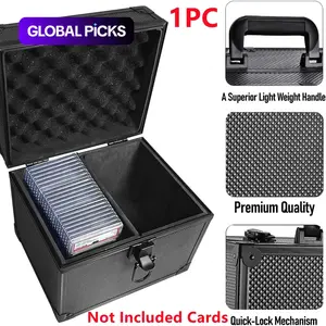 Graded Card Storage Box, Trade Card Box For PSA BGS CGC SGC Cards Slabs, 2-Row Dustproof Trading Card Storage Case Organizer with Lid and Handle, For One Click Card Brick Holder, Cards Collector Box for TCG Sport Cards, Card Hobby Box #GLOBAL PICKS