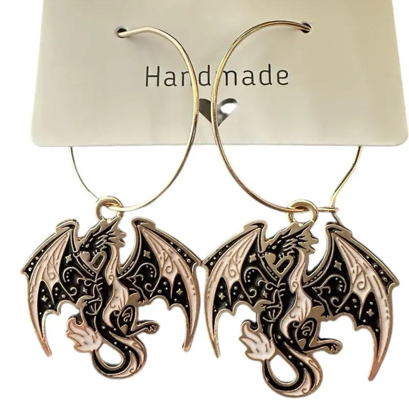 Dragon Earrings, Book Lover Earrings, Fantasy Reader