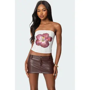 Wild Blossom Lace Up Mesh Corset