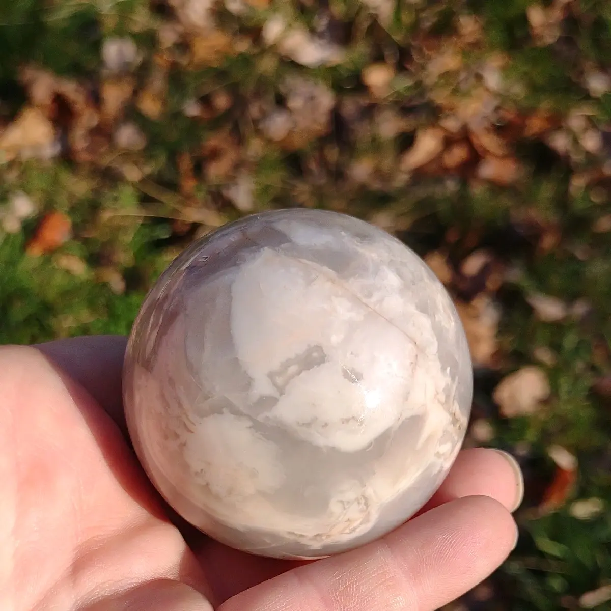 White Agate Crystal Sphere