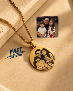 Personalized Necklace with Photo Engraving and Text,Personalized Gift for Dad, Children's Necklace, Commemorative keepsake, custom Jewelry