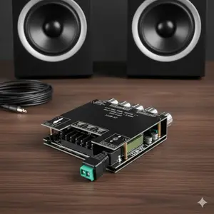 2.1CH Bluetooth 5.0 Amplifier Board, 50W+100W High Power, Independent Bass Treble Control, DIY Home Theater Audio System, Wireless Receiver, Subwoofer Boost, Hi-Fi Stereo, Multi-Device Connection, Speaker Upgrade Kit