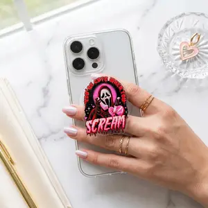 Spooky Aesthetic Phone Grip, 2D Acrylic Phone Stand Holder, Funny Horror Movie Theme Support, Trendy Durable Smartphone Case Accessory