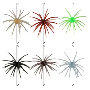 HADORAM Sea Urchin Fuzzy Dice Fishing Tackle Lures - Floating TPR Swimbait with Reflective Stars, Soft Realistic Baits for Bass, Perch; Freshwater & Saltwater Fishing
