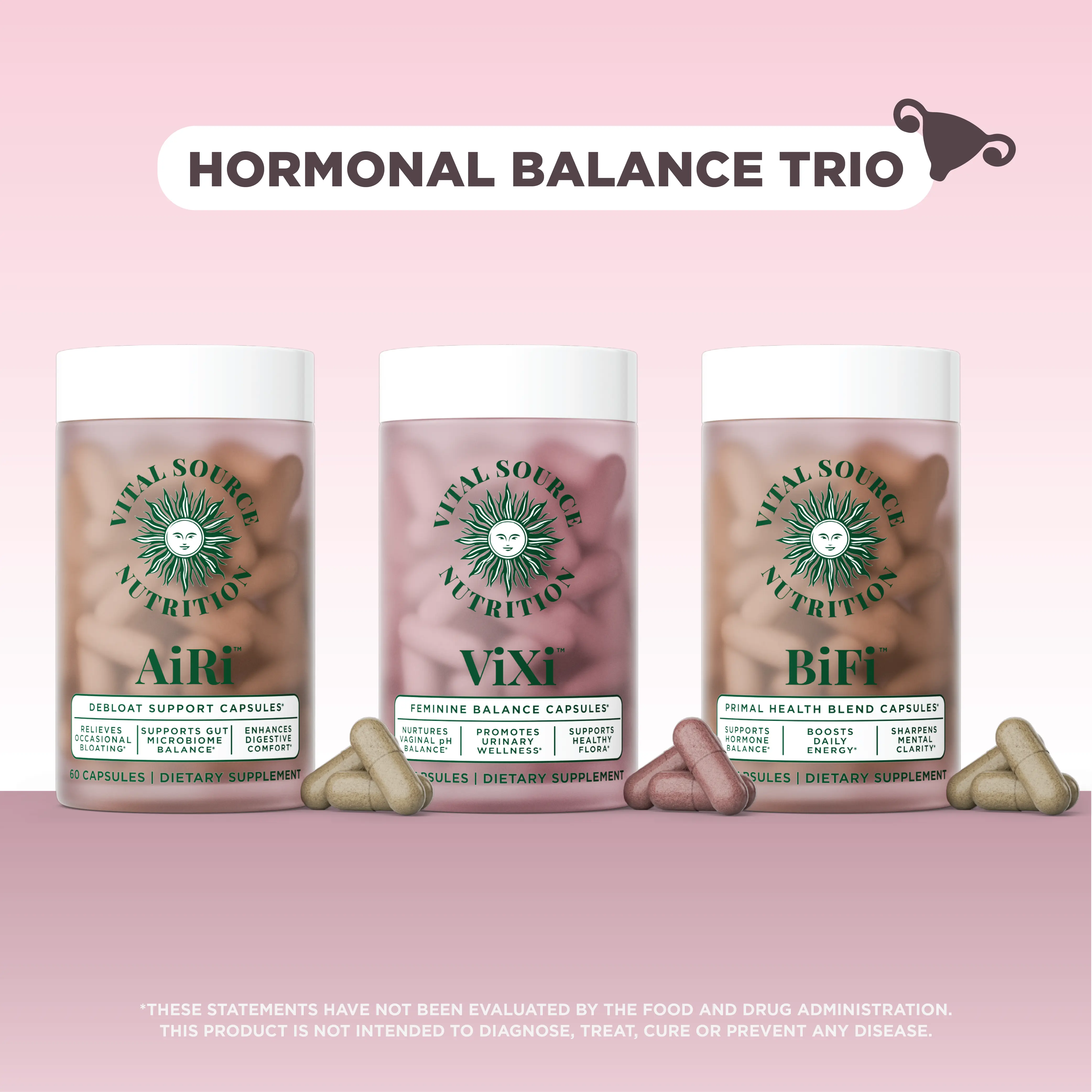 Hormonal Balance Trio - Feminine Balance Capsules + Primal Health Blend Capsules + Debloat Support Capsules Hormonal Balance Trio - Feminine Balance Capsules + Primal Health Blend Capsules + Debloat Support Capsules