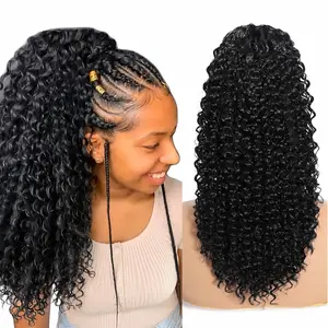 Curly Drawstring Ponytail Extension for Black Women 20 Inch Afro Kinky Curly Ponytail Drawstring Hair Extensions Synthetic Pony Tails glueless Hairpiece for Daily Use