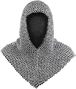 Medieval Warrior Chainmail Coif Armor, 18.75 Inches - Costumes for men, Cosplay, Renaissance