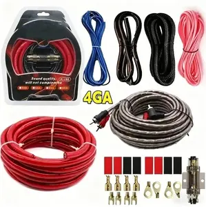 4 Gauge Car Audio Cable Kit Amplifier Install Amp RCA Subwoofer Sub Wiring  Handicraft enthusiasts, car modification Upgrade Car Stereo tool kit set Connection