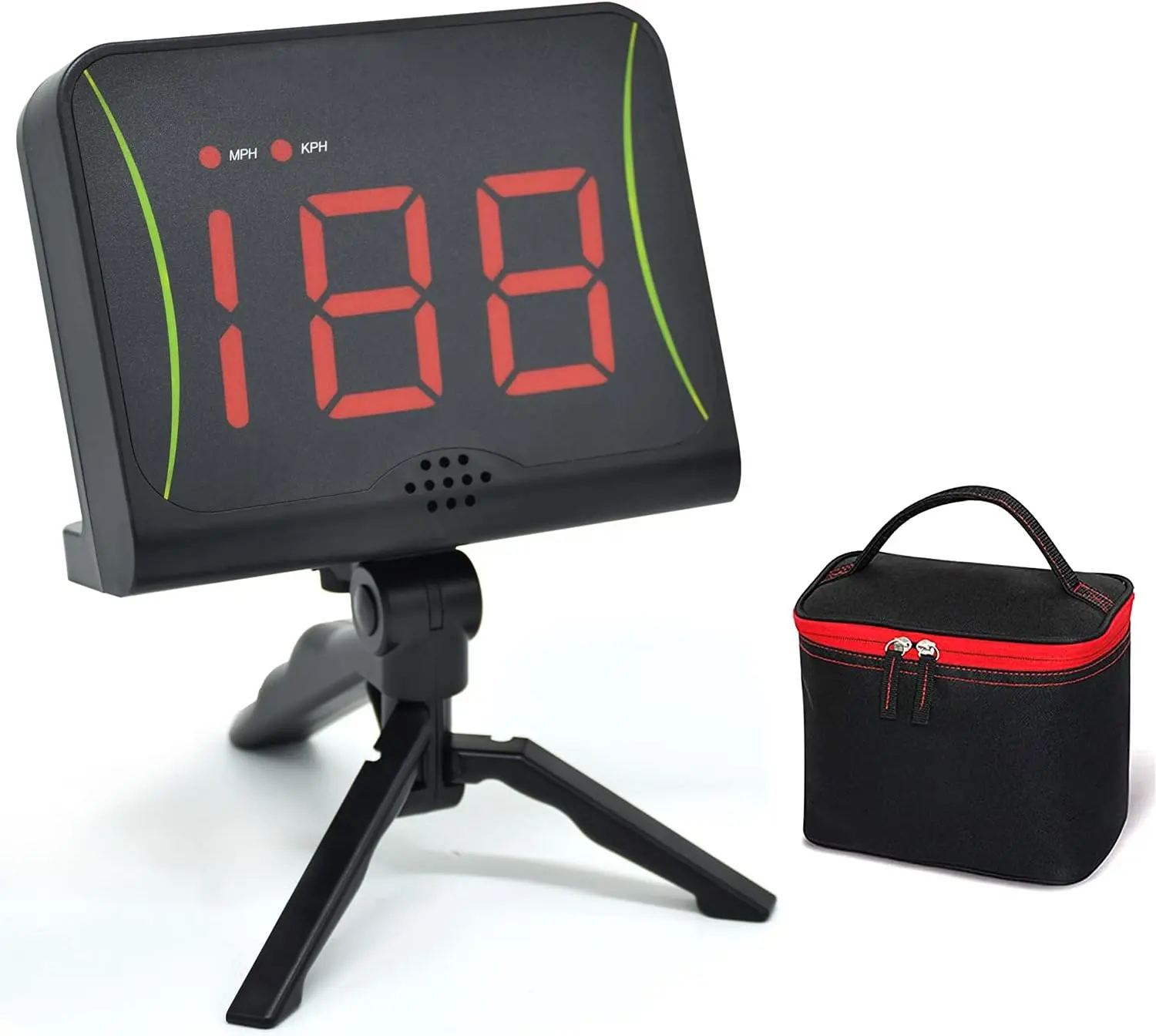 Velocity Speed Radar - Compact Doppler Sports Sensor for Soccer Speed Training, Portable Gun for Measuring Pitch and Kick Velocity, Baseball, Tripod, Led Display, Athletes, Lightweight, Speed Tracking
