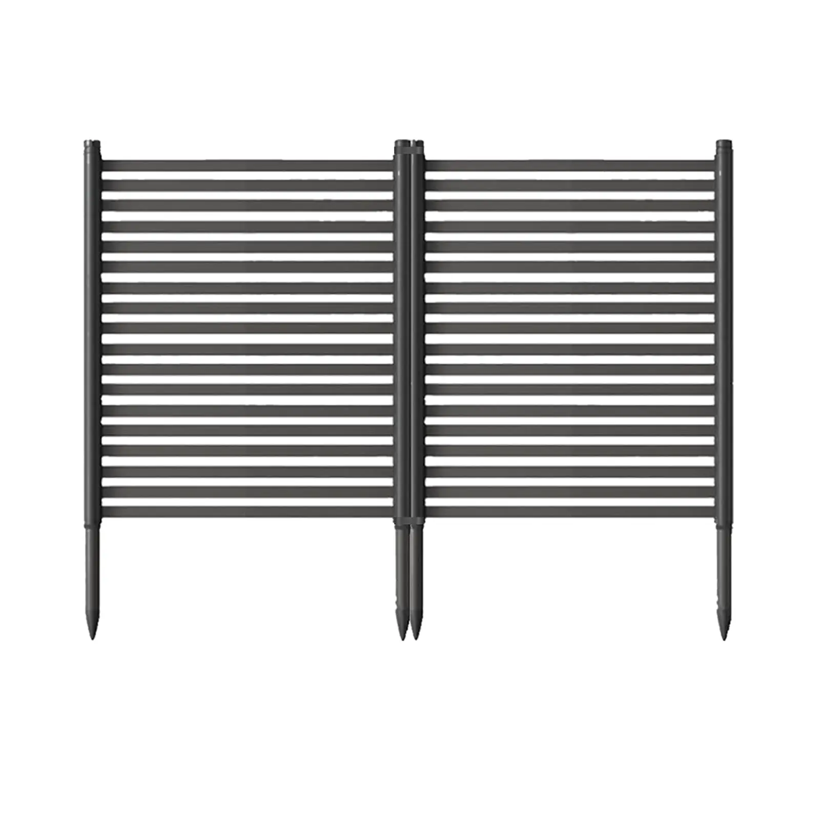 Iron Portable Outdoor Privacy Screen Panel - 2-Panel Freestanding Garden Fence with Sturdy Metal Stakes, All-Weather Construction, Installation in Minutes, Instant Privacy for Balcony Patio