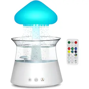 Rain Cloud Mushroom Humidifier Lamp -  Waterfall Night Light with Rain Sounds, Sleep Aid & Relaxation Desk Lamp, Ideal  for , Men, Women -  for Birthday, Holiday