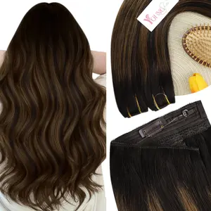 YoungSee  Women's Invisible Wire Hair Extensions Thick fish wire Remy Human Hair Easy Wear Wigs Strand dealsforyoudays one piece hair extension