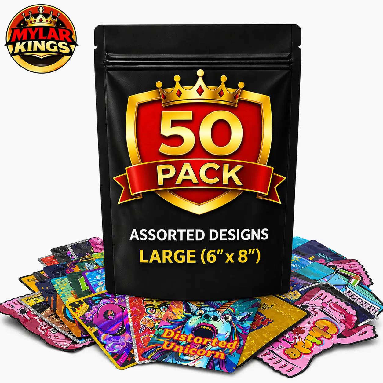 50 Pack Large 6in x 8in Large Organizer Bags Bundle Assorted Designs