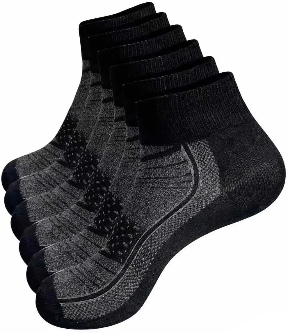 6 Pack Ankle Socks for Men Women, Low Cut Athletic Running Socks, Breathable Casual Everyday Socks