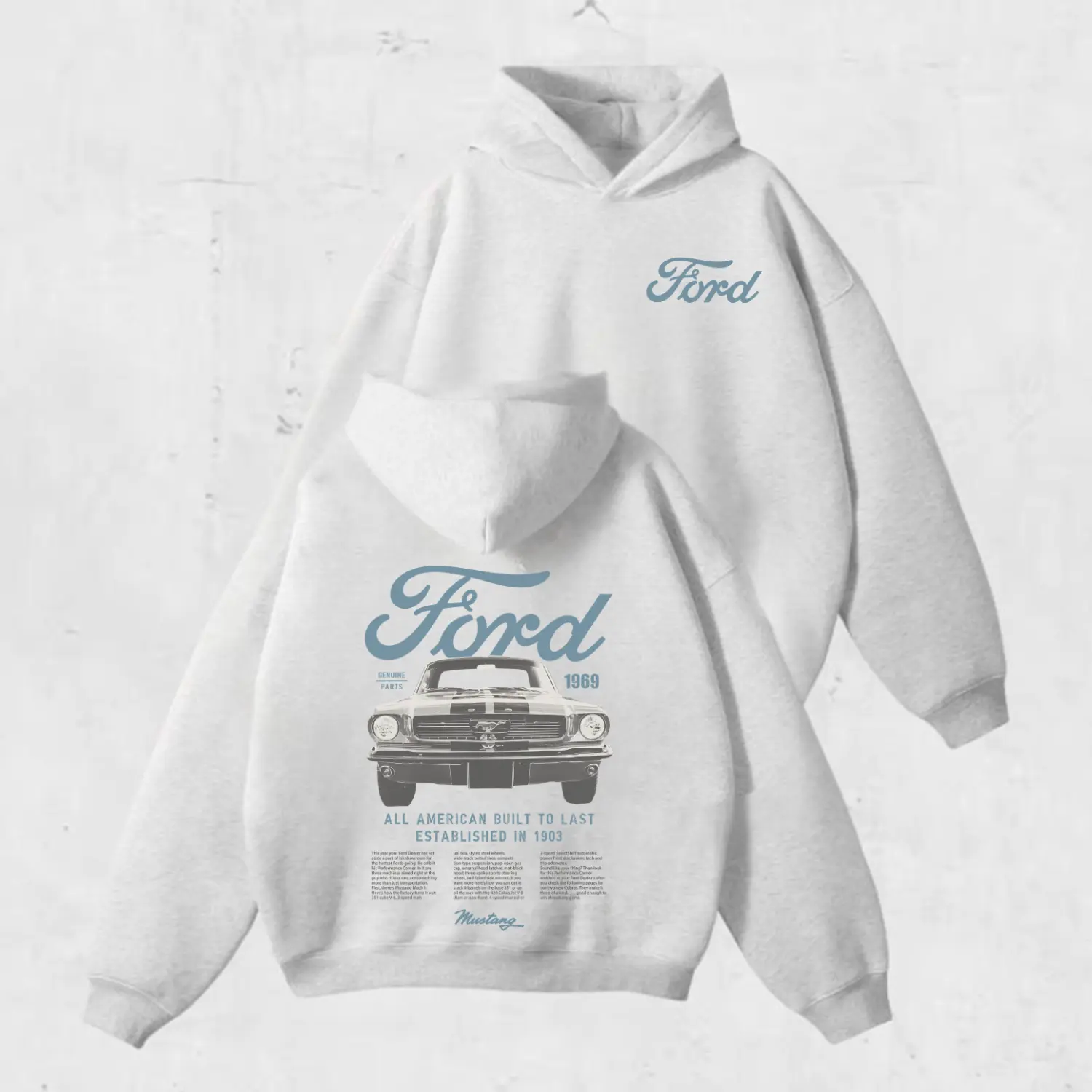Vintage 1969 Ford Mustang Hoodie, Sweatshirt, T-Shirt Classic American Muscle Car Graphic Tee, Retro Automotive Fan Tee, Gift For Men Women Husband